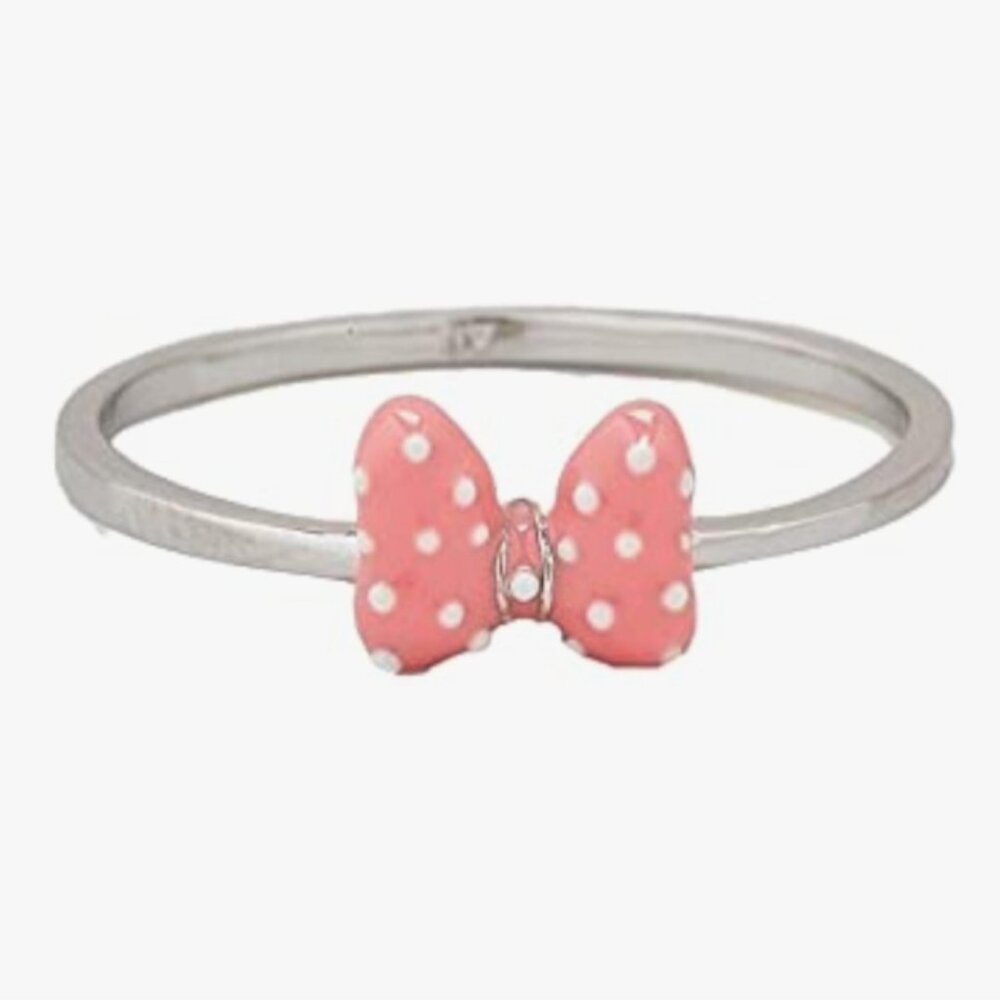 DISNEY PURA VIDA Minnie Mouse Pink Bow Silver Ring